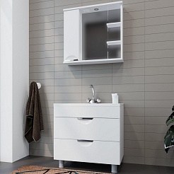 Mixline Мебель для ванной Этьен 75 L белая – фотография-2